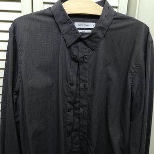 Calvin Klein Slim Fit Casual Button Down Vertical Stripes